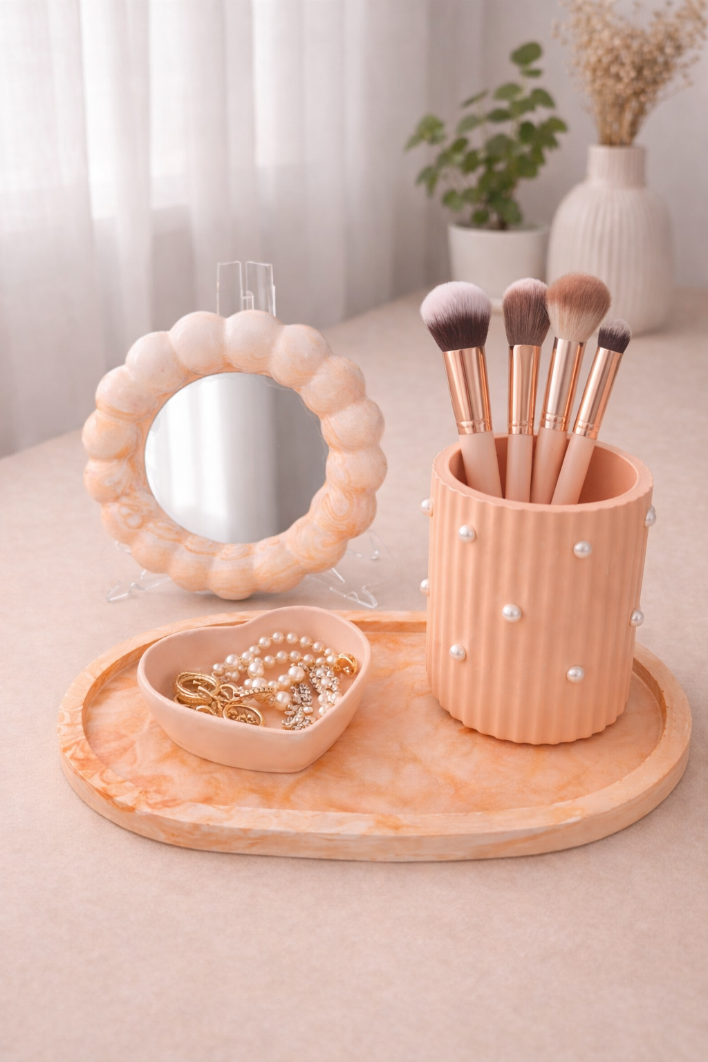 Mirror with tray Set