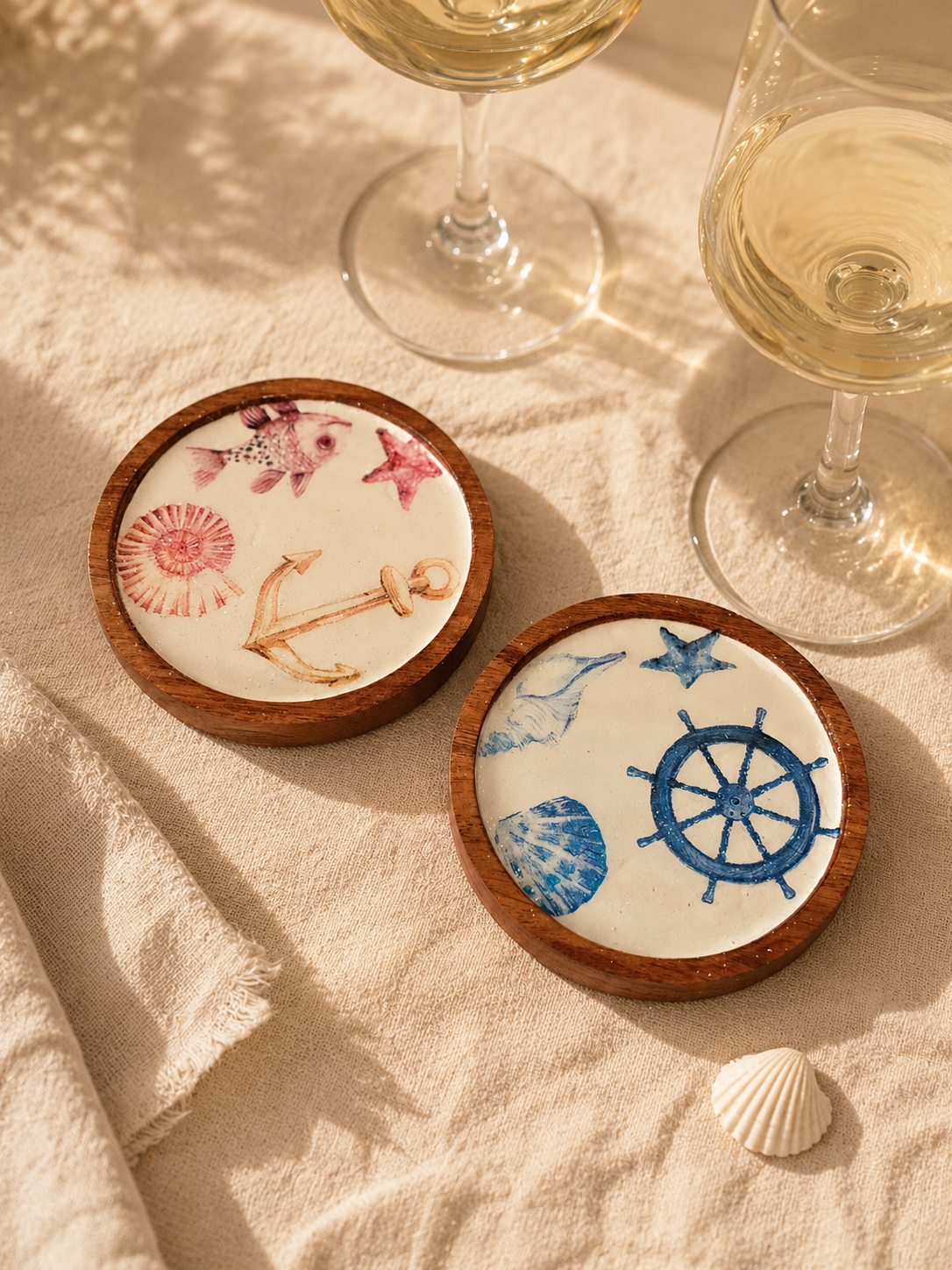 Wooden Ocean theme coaster